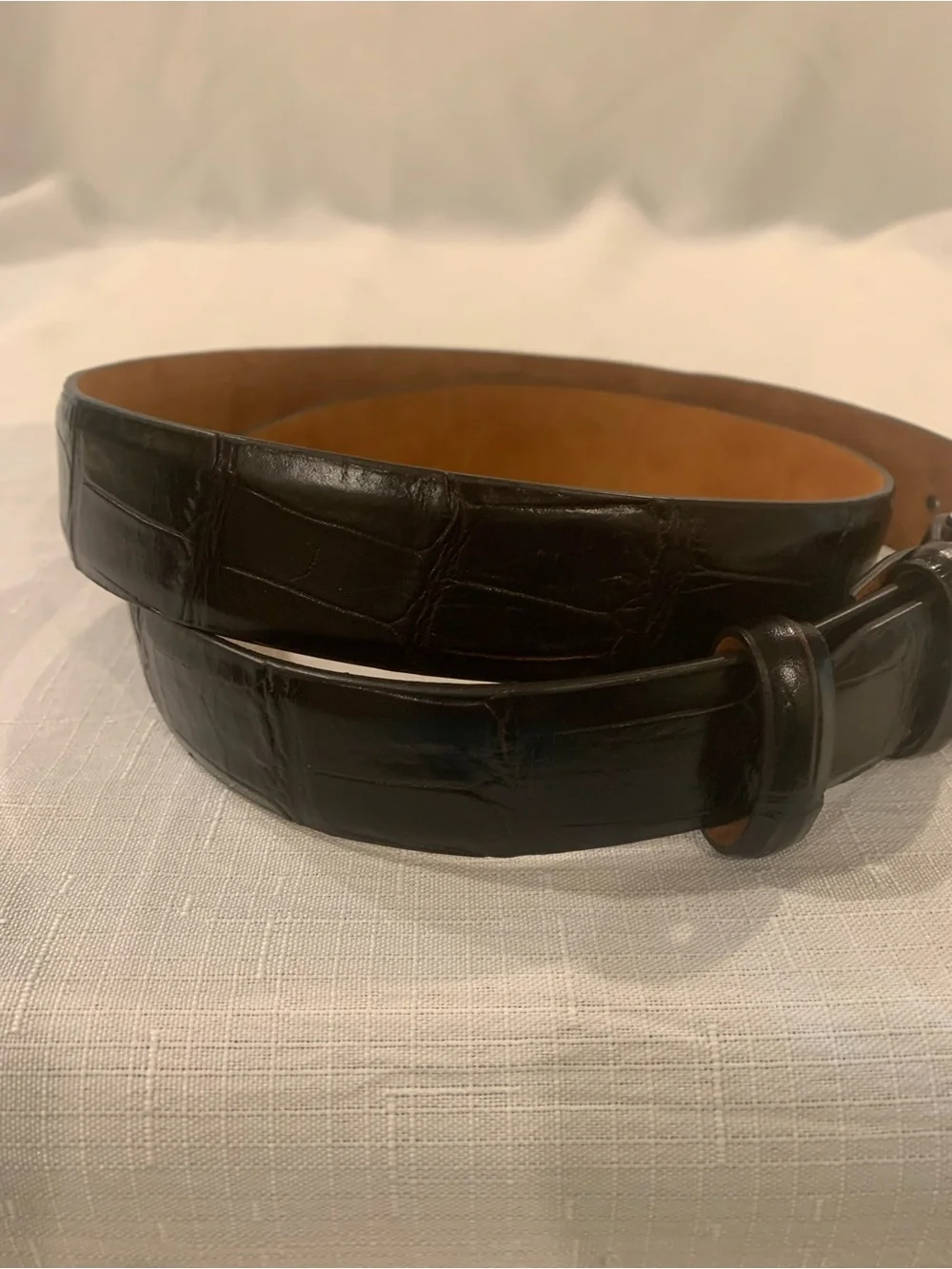 Cole Haan Men’s  Croco Leather Belt Size 36 Excellent